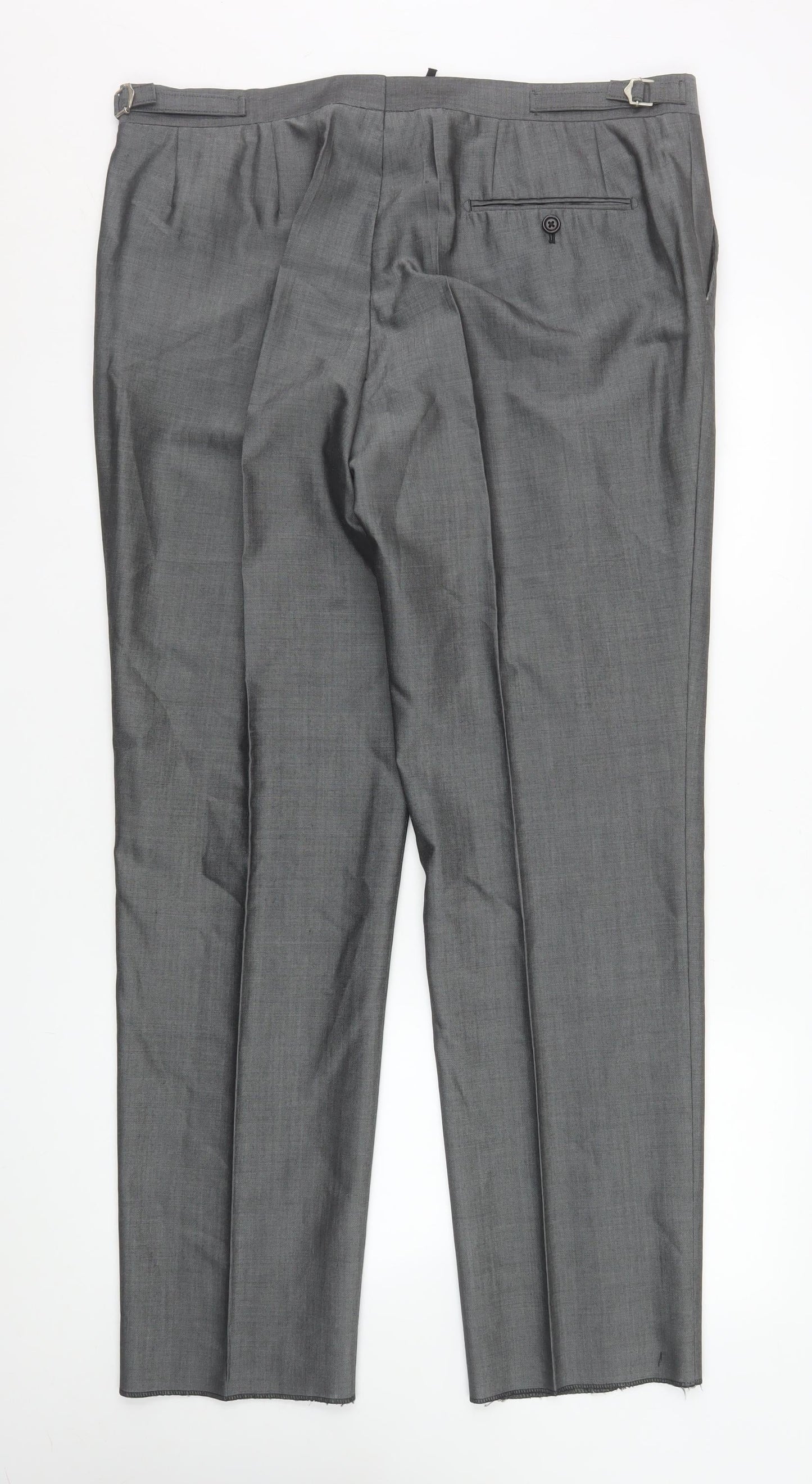Torre Men’s Grey Wool Blend Pleated Dress Trousers 38R Formal Wedding