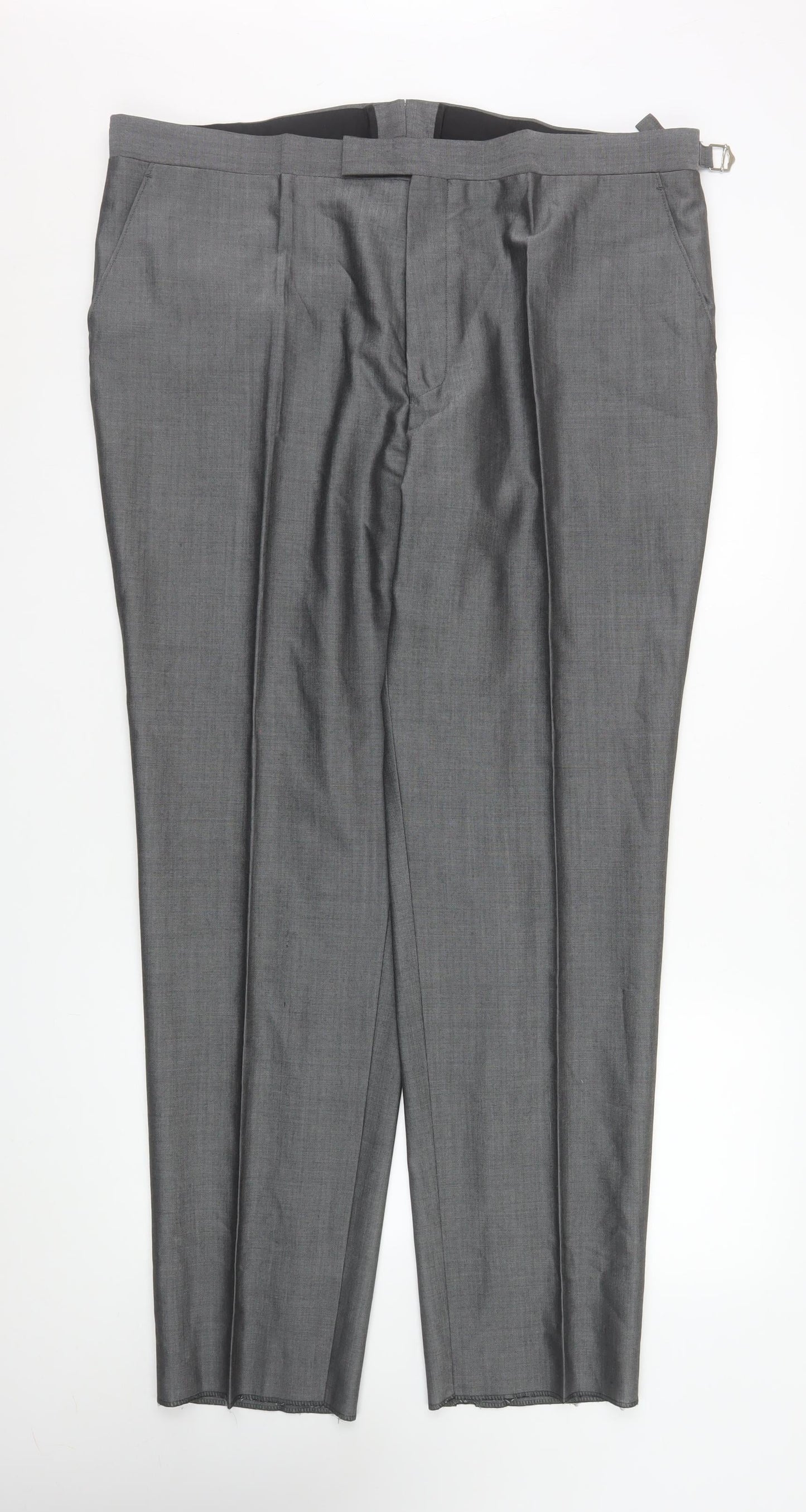 Torre Cerimonia Men's Grey 42R Formal Dress Trousers Wool Blend