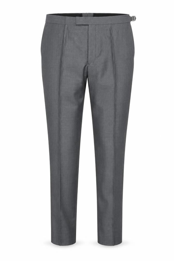 Torre Cerimonia Men's Grey 42R Formal Dress Trousers Wool Blend