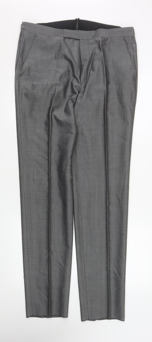 Torre Cerimonia Men's Grey Wool Blend Dress Pants Size 34L