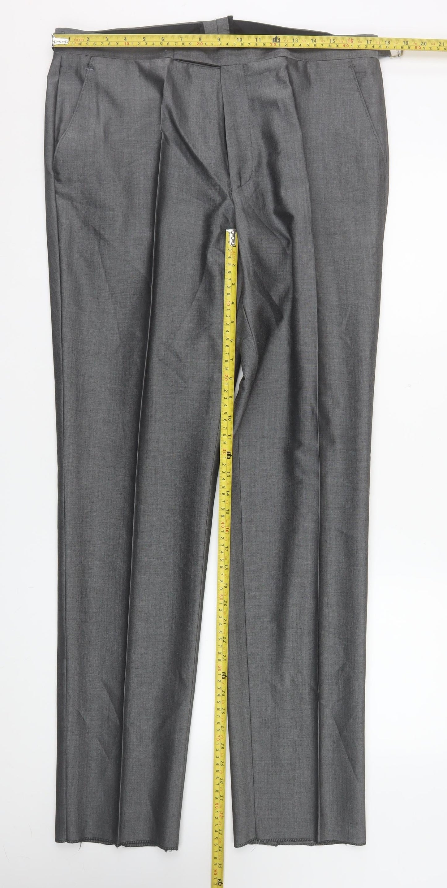 Torre Cerimonia Men's Grey Wool Mohair Blend Dress Trousers 36L