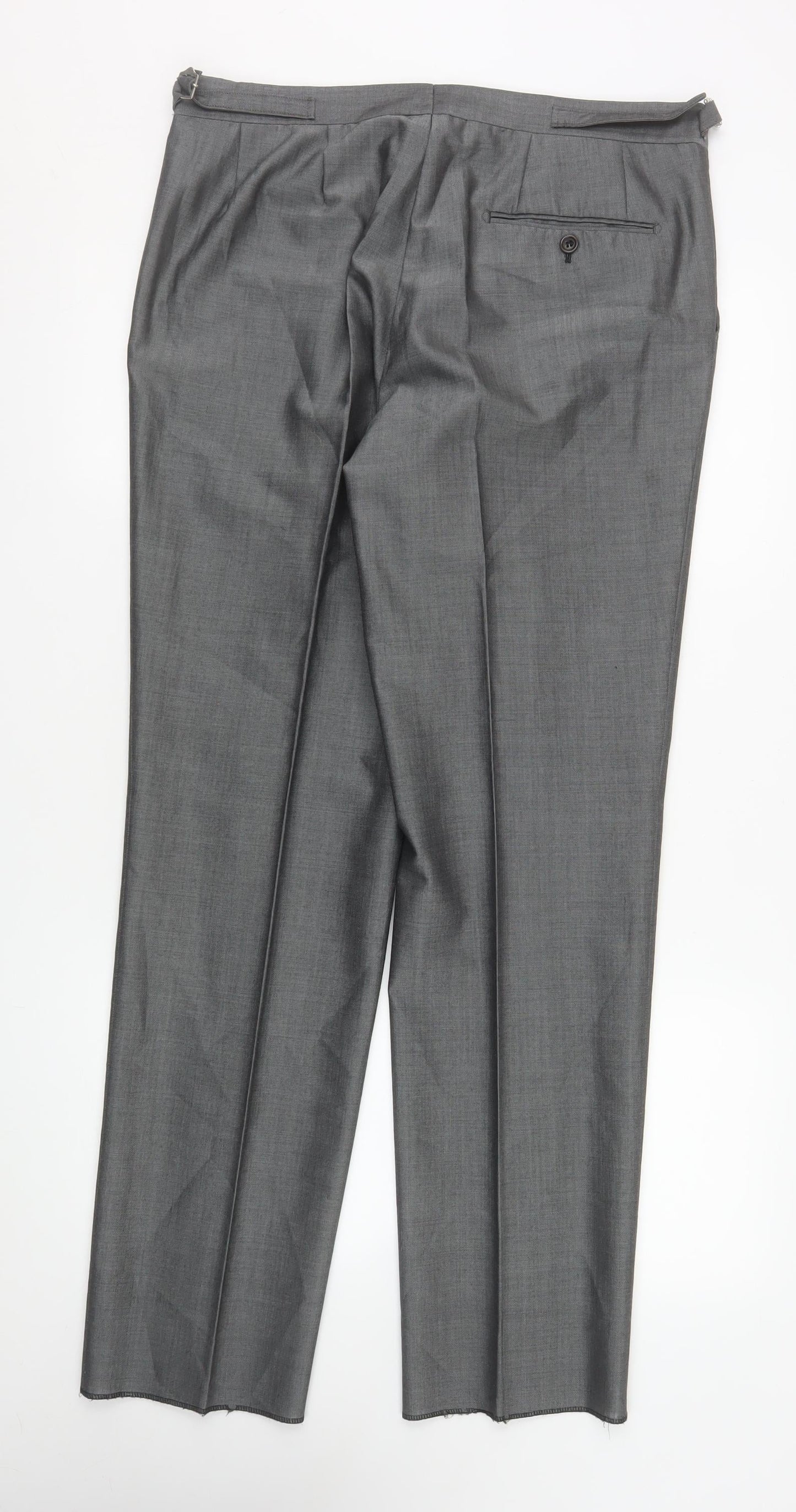 Torre Cerimonia Men's Grey 34R Dress Pants Wool Mohair Blend Formal Trousers