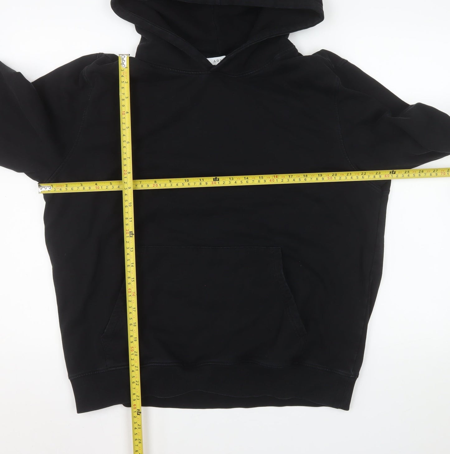 Arne Womens Black XL Pullover Hoodie Cotton Blend Casual