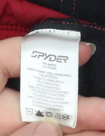 Spyder Men's Red Softshell Hooded Jacket Size S Water Resistant Windproof