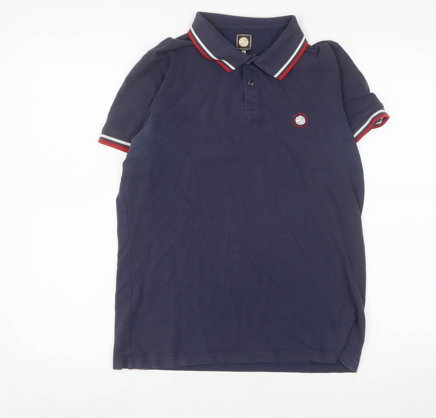 Pretty Green Men's Blue Cotton Polo Shirt Size M Short Sleeve