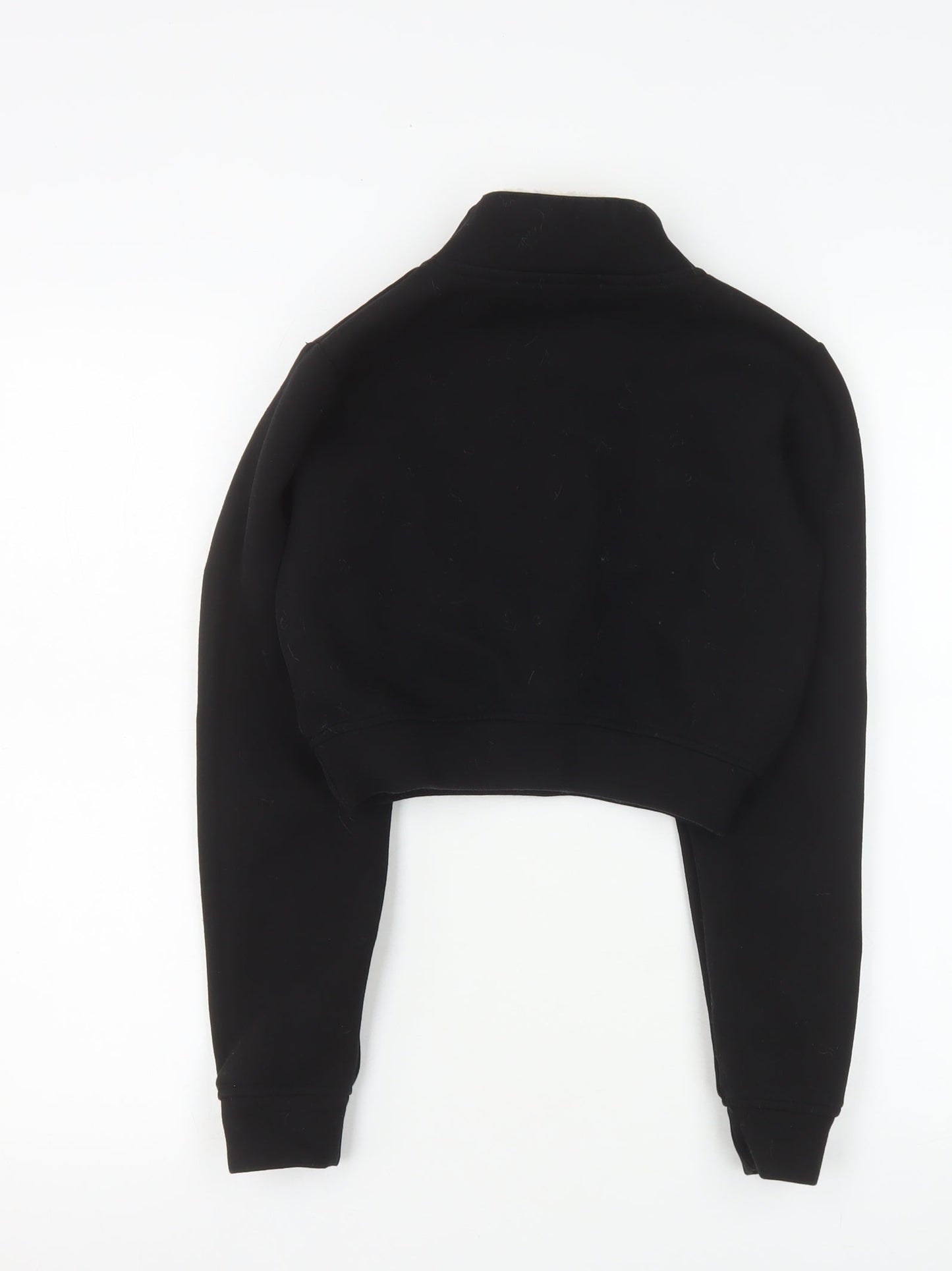 SikSilk Women's Black 1/4 Zip Cropped Sweatshirt Size 6