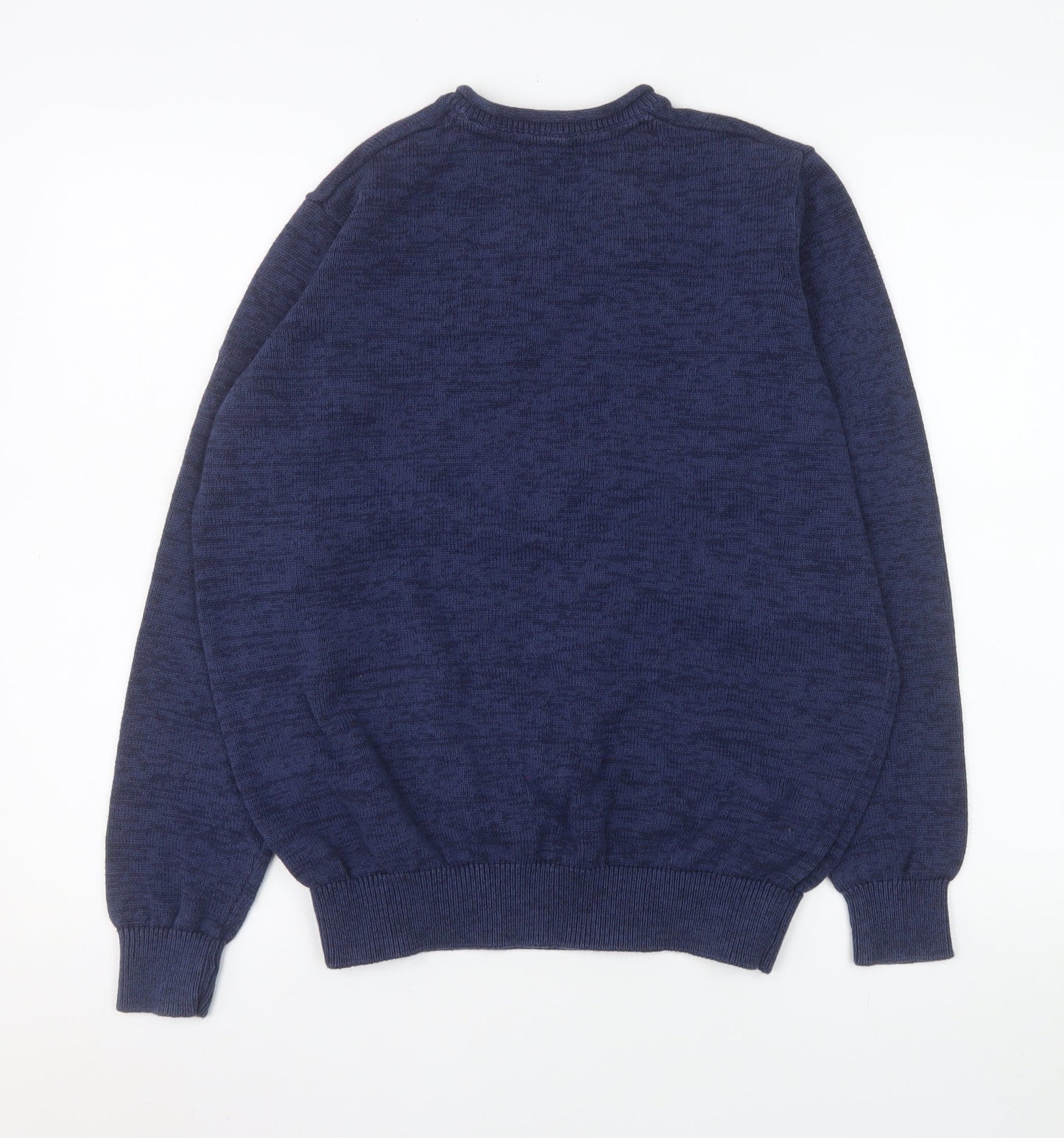 James Pringle Men's Blue Cotton V-Neck Jumper Size M