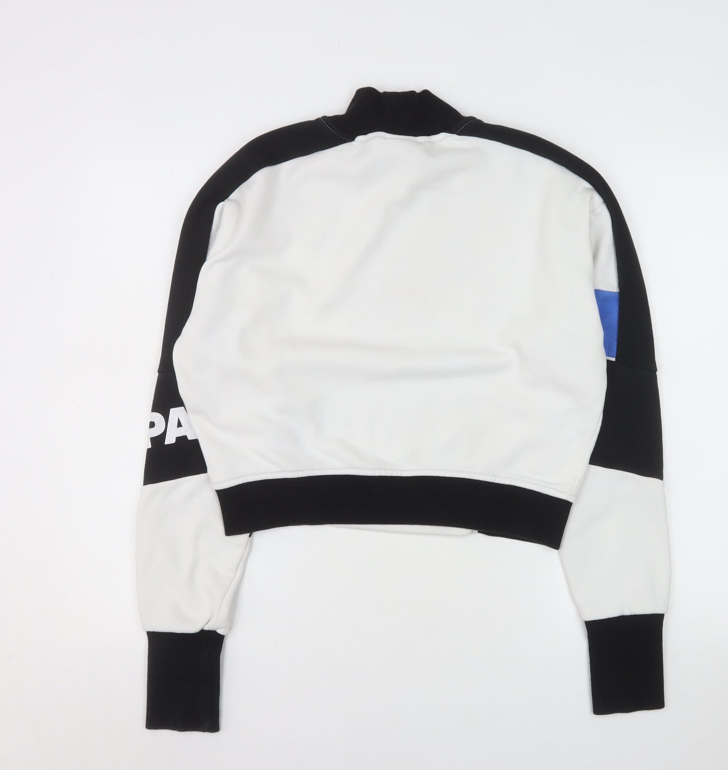 Ivy Park Women's White Black Blue Colourblock Mock Neck Sweatshirt Size S