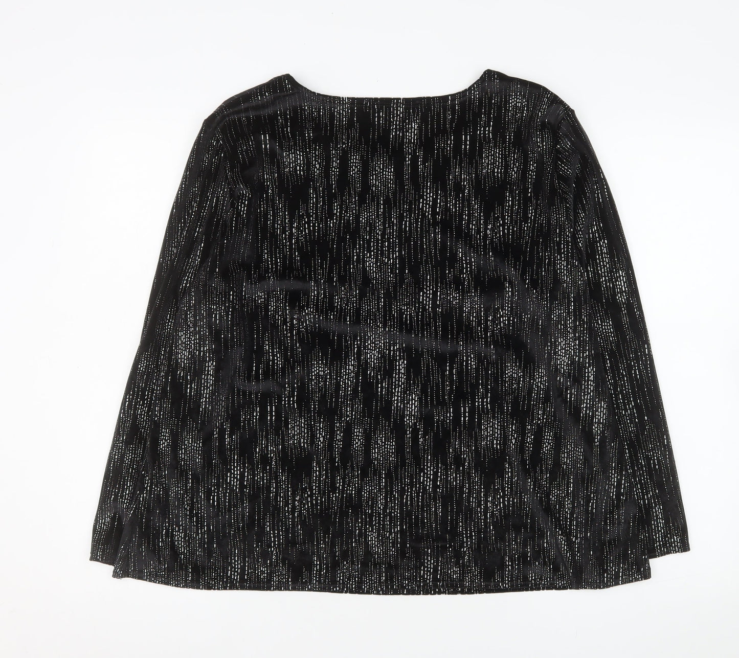 Saloos Women’s Black Glitter Velvet Tunic Blouse Size 20 Long Sleeve