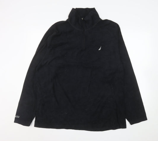 Nautica Men's Black XL 1/4 Zip Fleece Sweatshirt Pullover