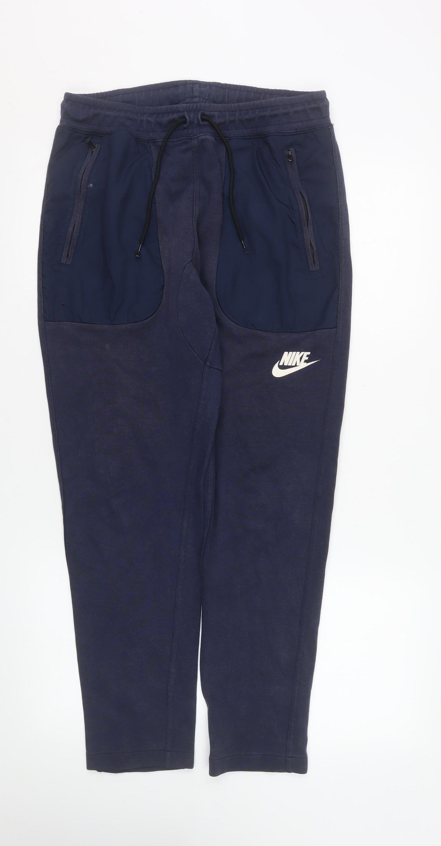 Nike Men’s Blue Jogger Trousers Size M Activewear Cotton Blend