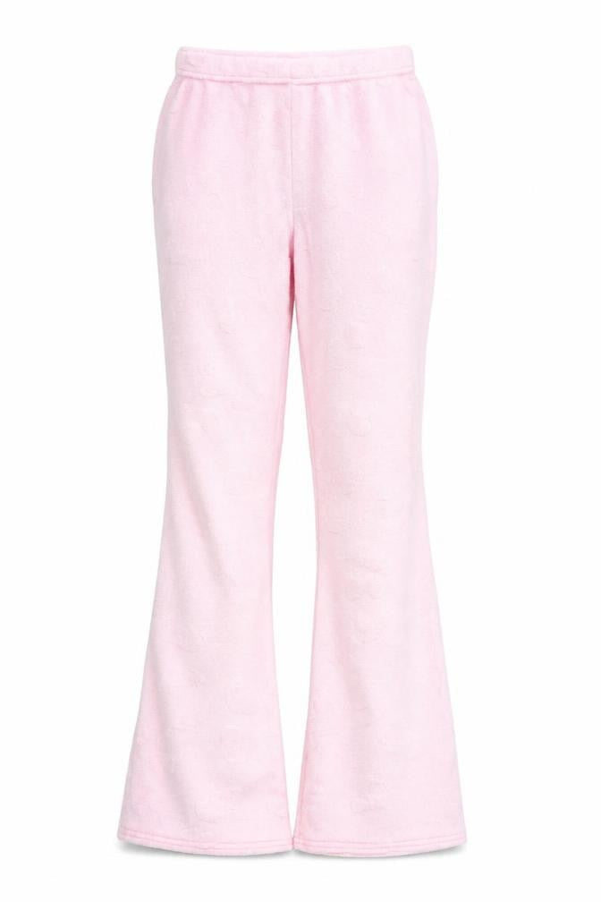 PrettyLittleThing Women Pink Flared Velour Trousers Size 2XS