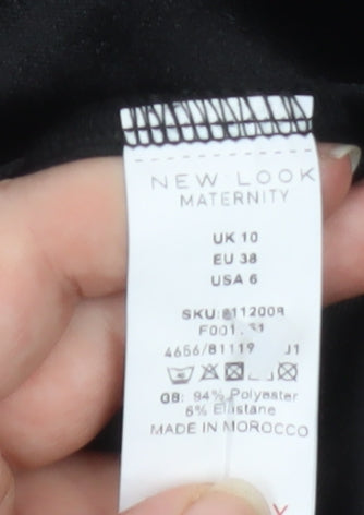 New Look Women Black Maternity Size 10 Velvet Bodycon Dress