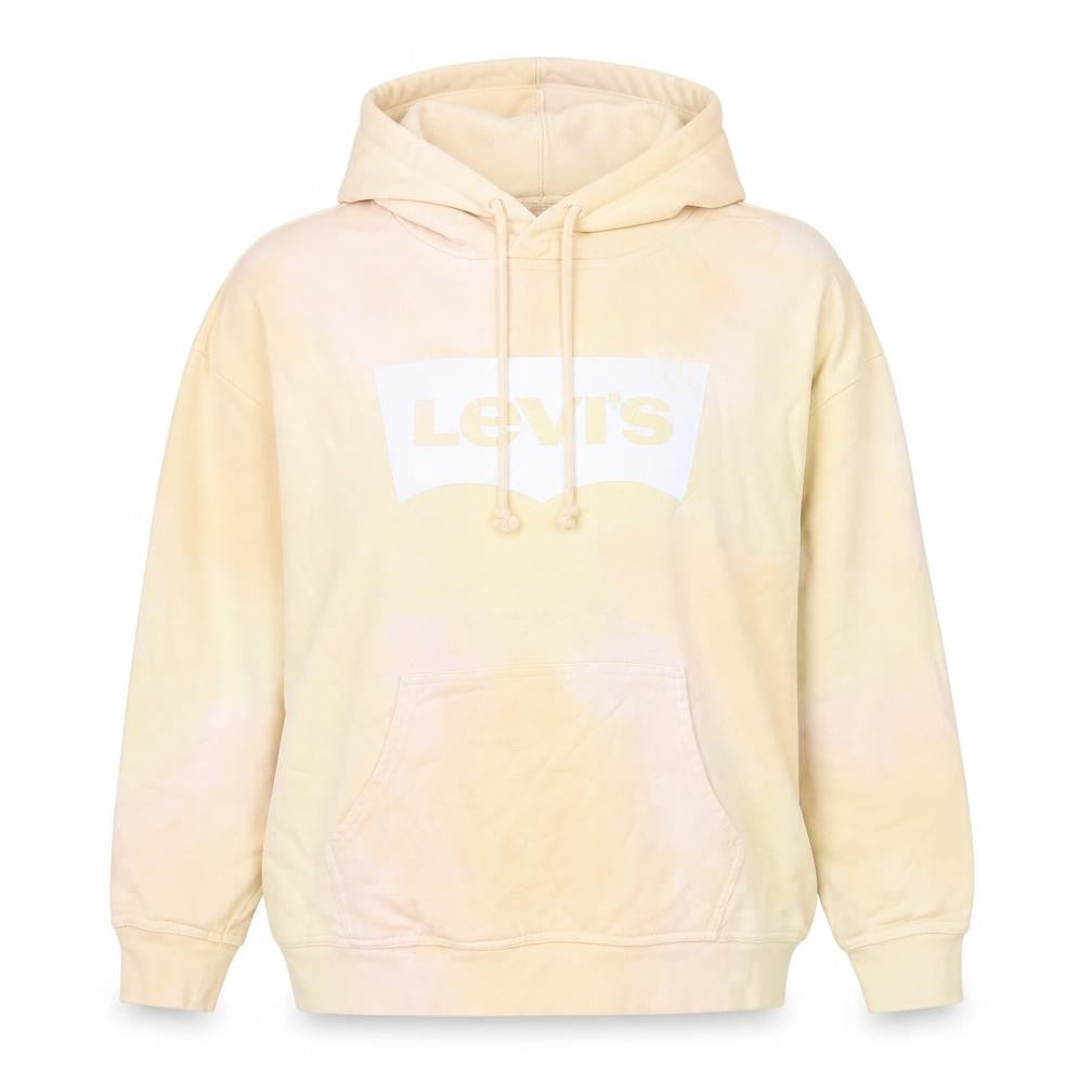 Levi's Women's Beige Hooded Pullover Sweatshirt XXS Cotton Logo
