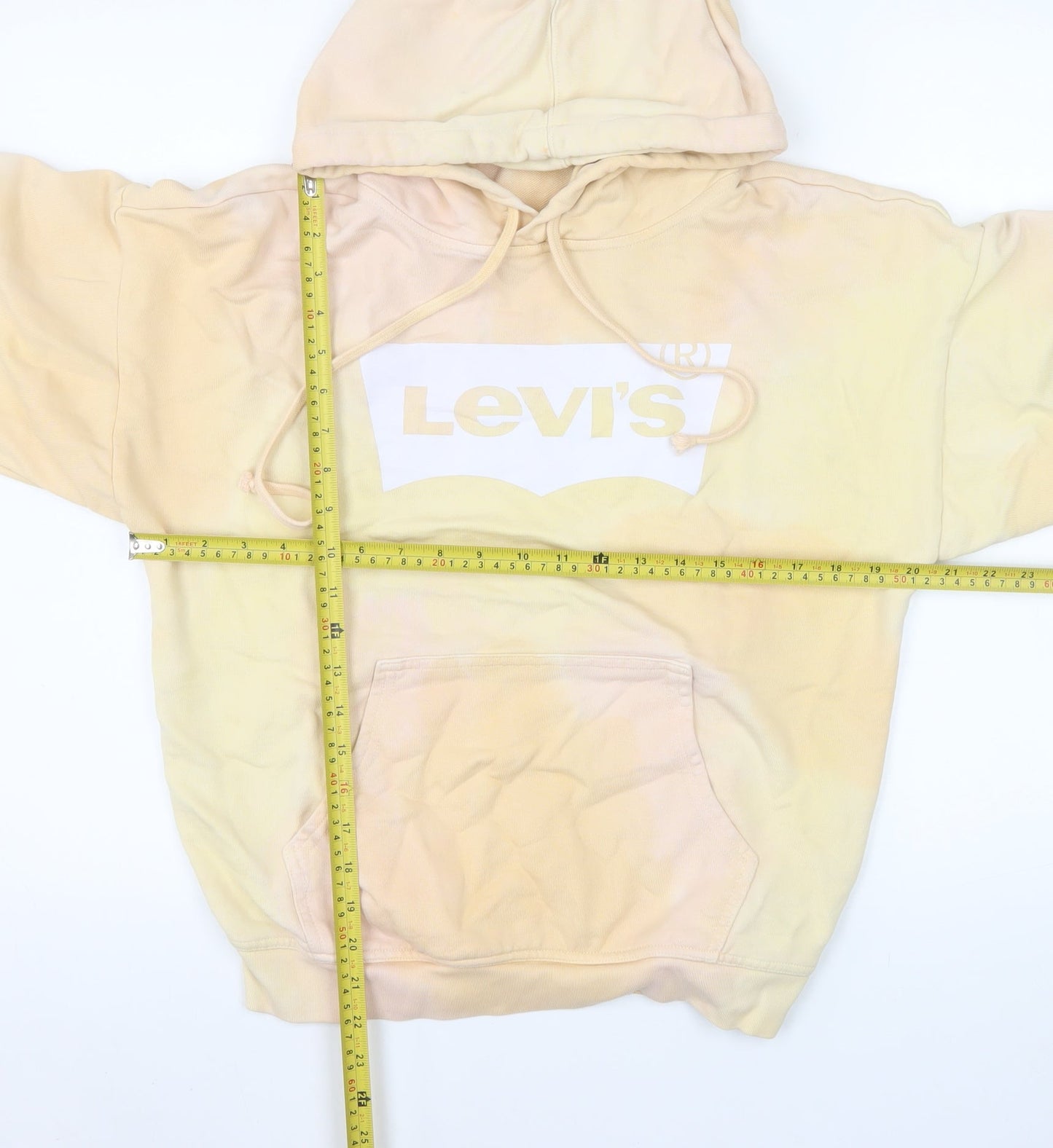 Levi's Women's Beige Hooded Pullover Sweatshirt XXS Cotton Logo
