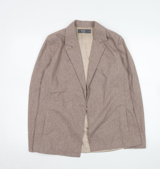 ELL Design Womens Beige Single-Breasted Blazer Size Small