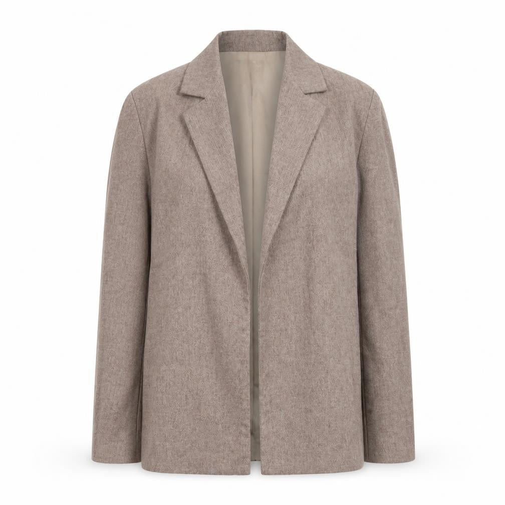 ELL Design Womens Beige Single-Breasted Blazer Size Small