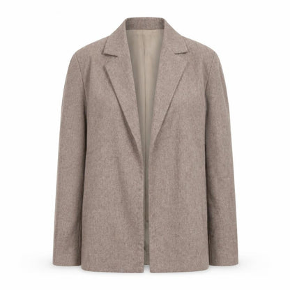 ELL Design Womens Beige Single-Breasted Blazer Size Small