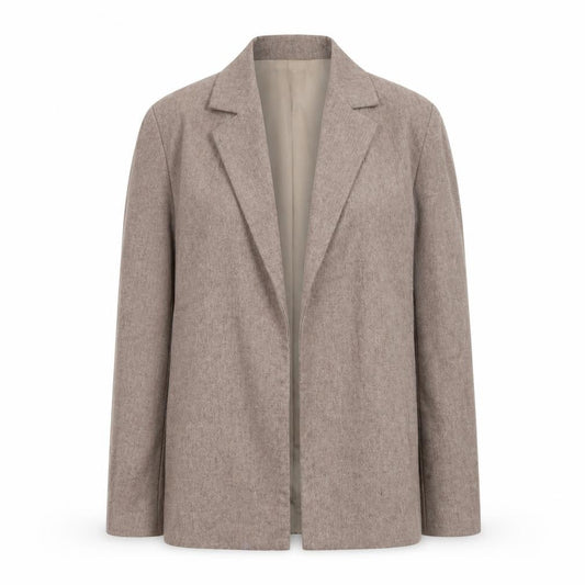 ELL Design Womens Beige Single-Breasted Blazer Size Small