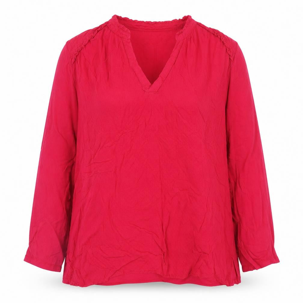s.Oliver Women's Red Viscose Long Sleeve Tunic Blouse Size 14