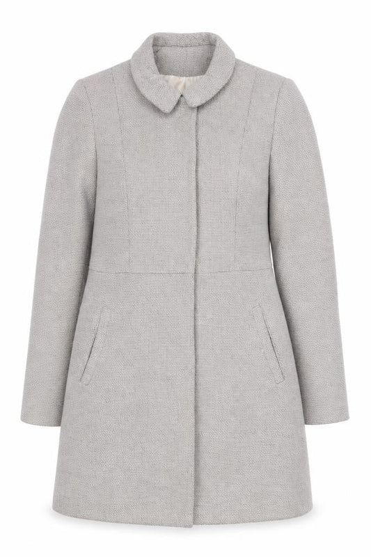 Topshop Women’s Grey Wool Blend Long Overcoat UK 10