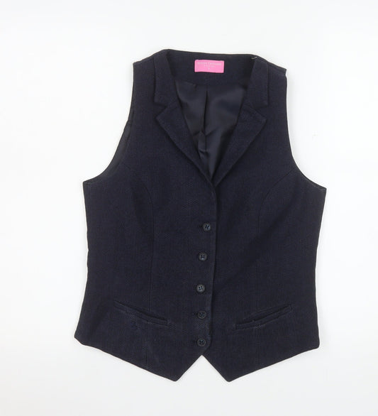 Brook Taverner Boys Blue Wool Blend Herringbone Formal Waistcoat S