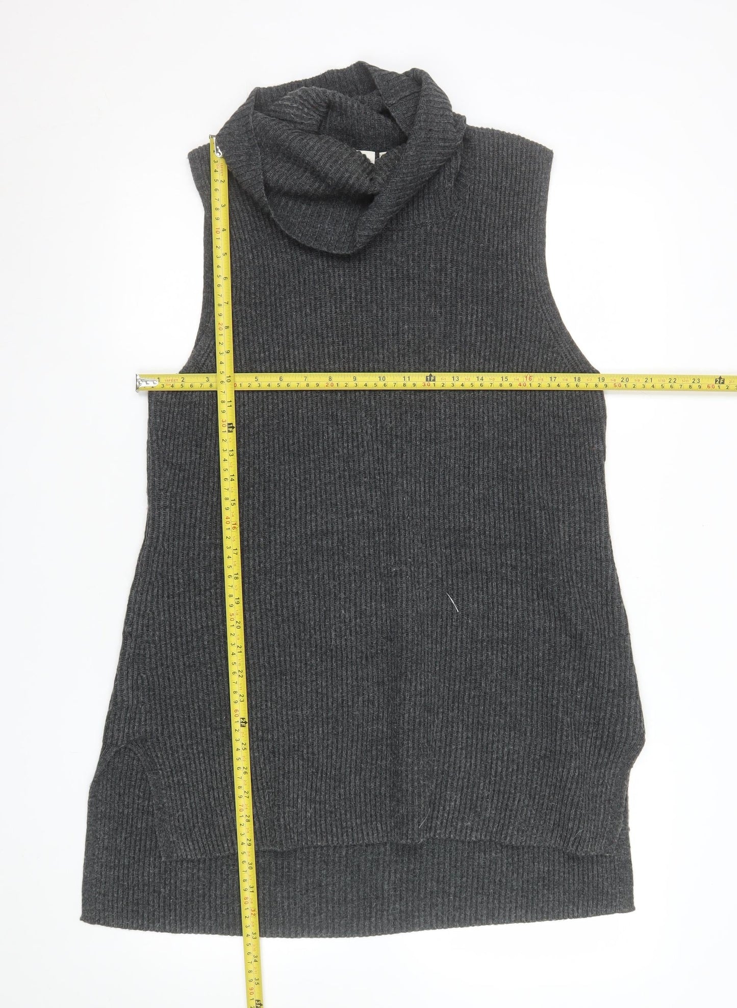 GAP Women Grey Roll Neck Sleeveless Knit Jumper Vest L