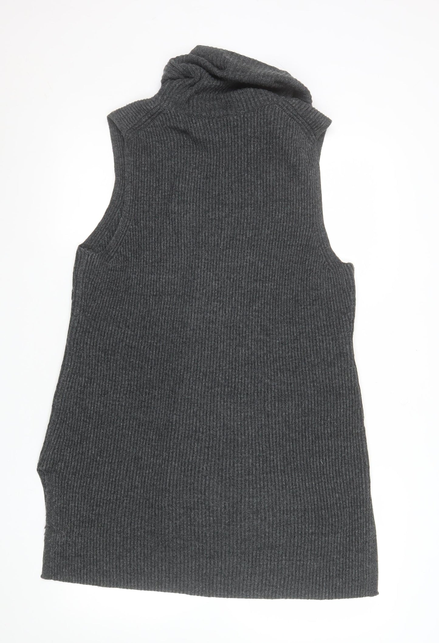 GAP Women Grey Roll Neck Sleeveless Knit Jumper Vest L