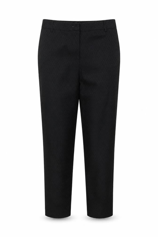 Oasis Womens Black Jacquard Slim Trousers Size 12