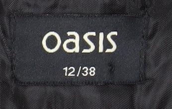 Oasis Womens Black Jacquard Slim Trousers Size 12