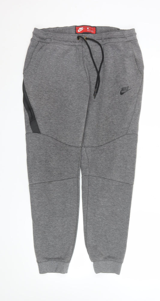 Nike Mens Grey Jogger Trousers M Regular Fit Knit Sweatpants