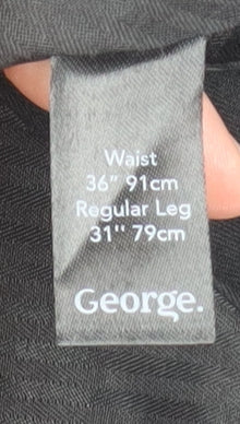 George Women's Black 36in Waist Dress Pants Trousers