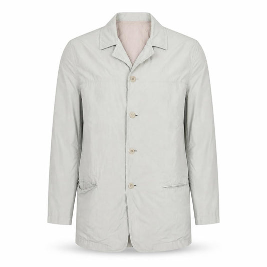 Springfield Men Beige Cotton Blend Long Overcoat M Regular Lightweight