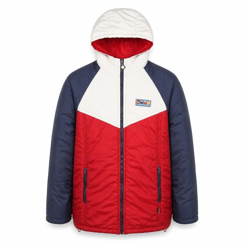 Sesame Street Boys Red Blue Colourblock Hooded Puffer Jacket 11-12 Years