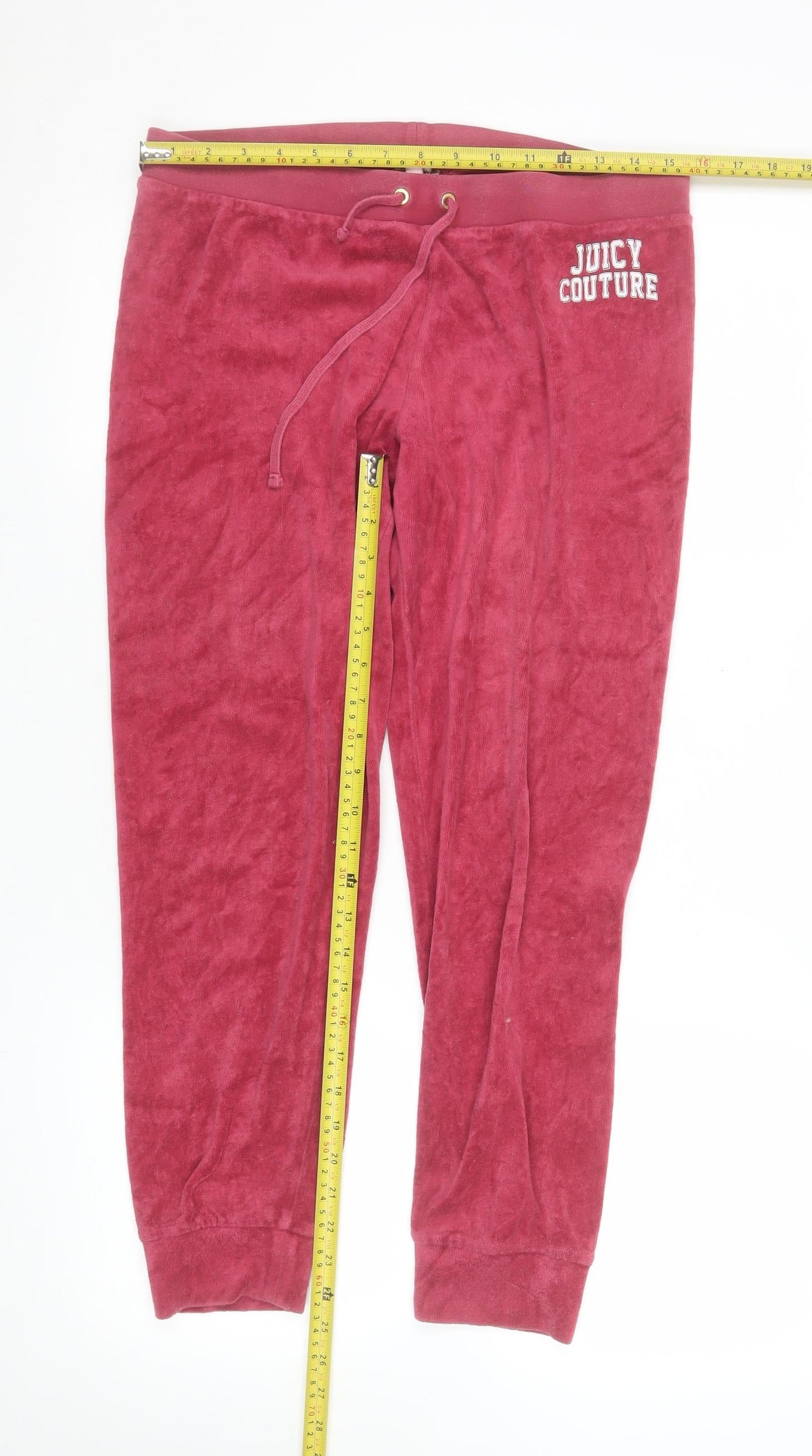 Juicy Couture Women's Pink Velour Jogger Trousers Size M