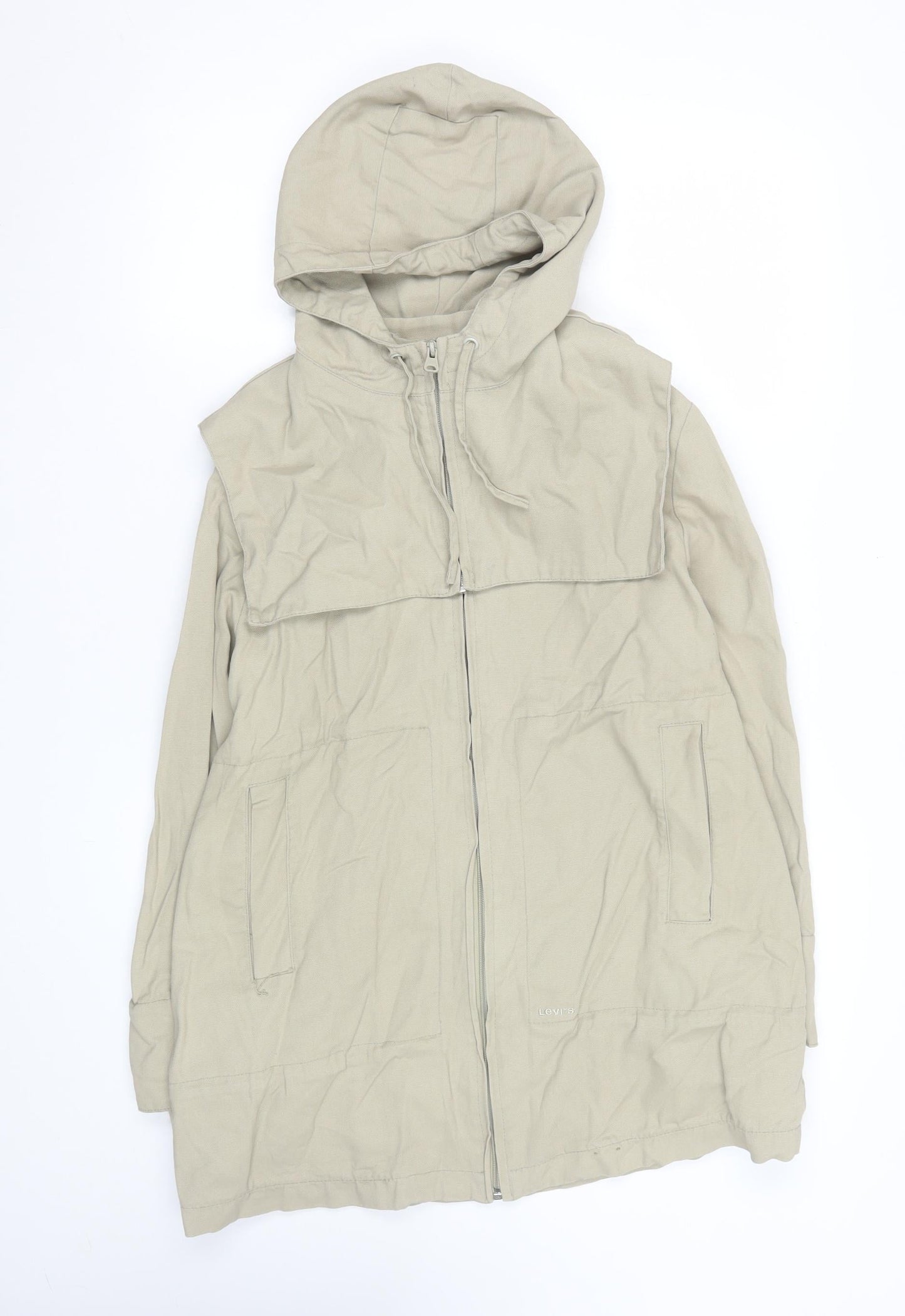 Levi's Red Tab Girls Beige Cotton Hooded Parka Jacket M