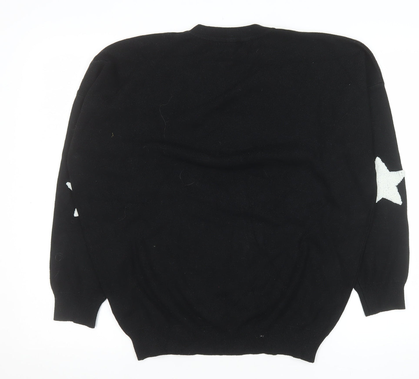 Blue Vanilla Women's Black Star Knit Pullover Jumper M