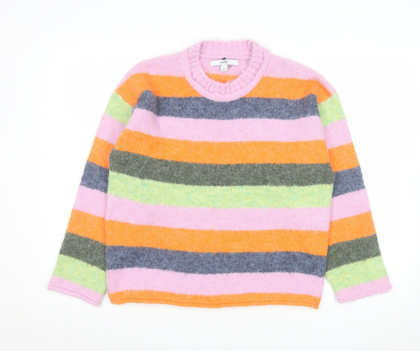 Next Women’s Multicoloured Striped Crew Neck Knit Jumper Size S