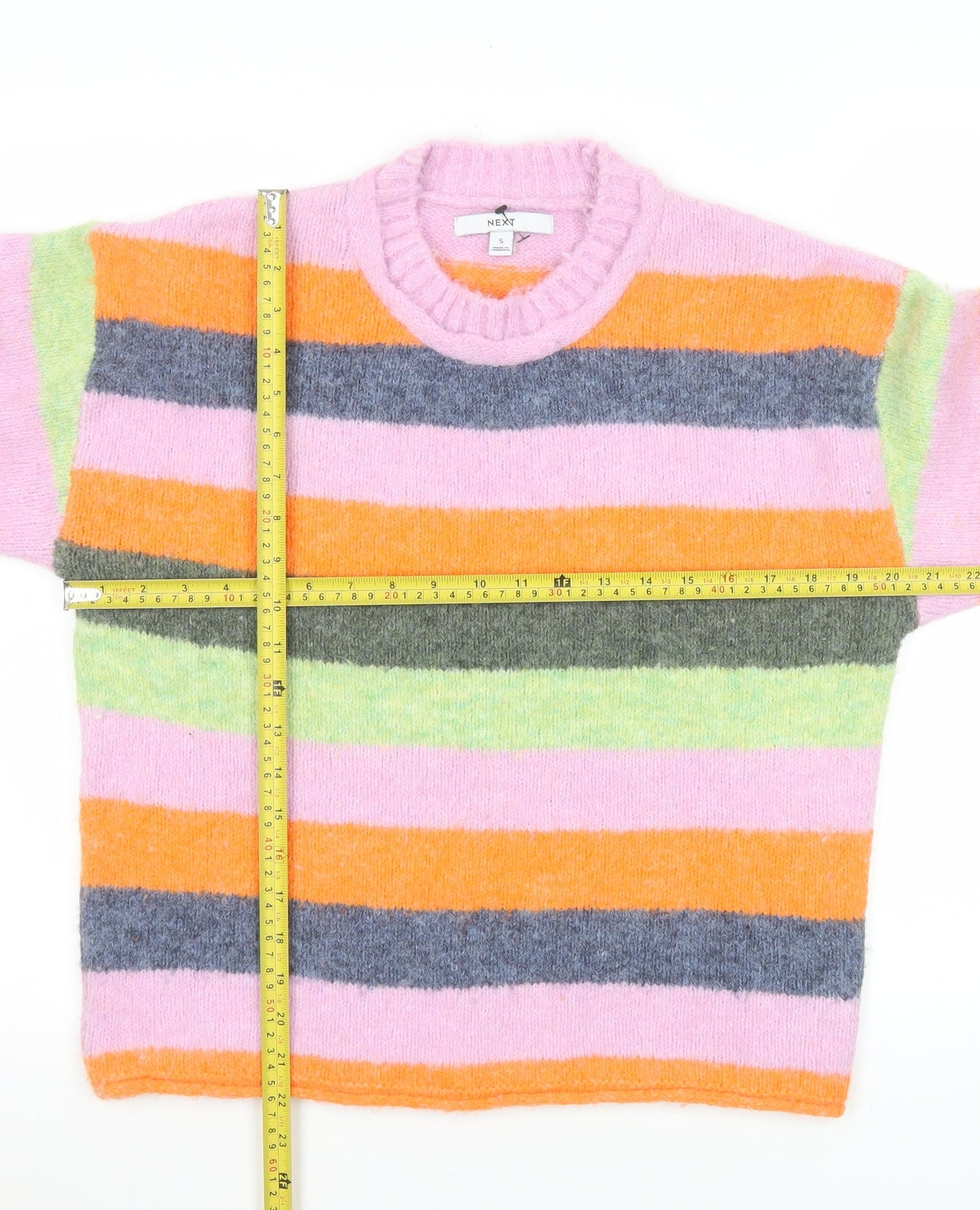 Next Women’s Multicoloured Striped Crew Neck Knit Jumper Size S
