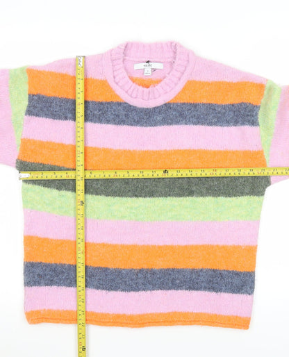 Next Women’s Multicoloured Striped Crew Neck Knit Jumper Size S