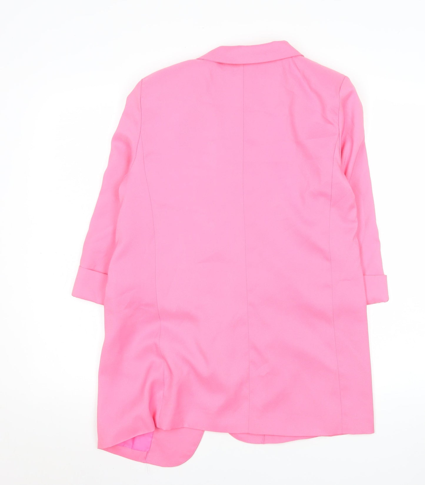 Missguided Women's Pink Longline Blazer Jacket UK 8 Polyester Blend