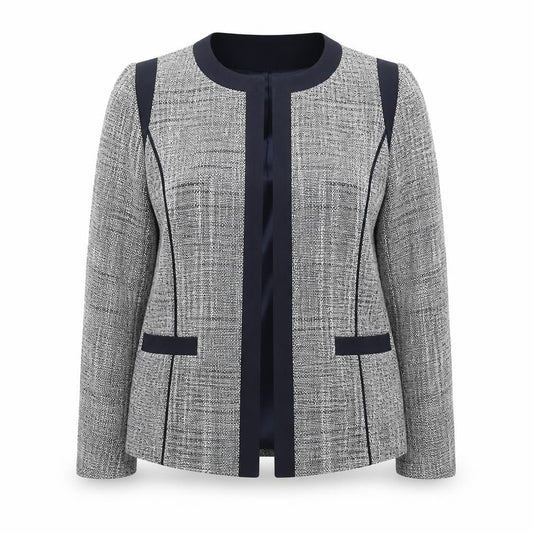 Windsmoor Women's Grey Size 16 Woven Acrylic Blend Regular Fit Blazer