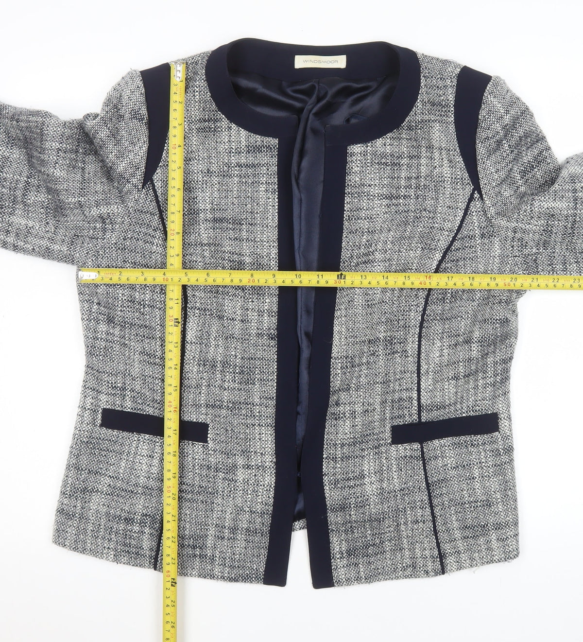 Windsmoor Women's Grey Size 16 Woven Acrylic Blend Regular Fit Blazer