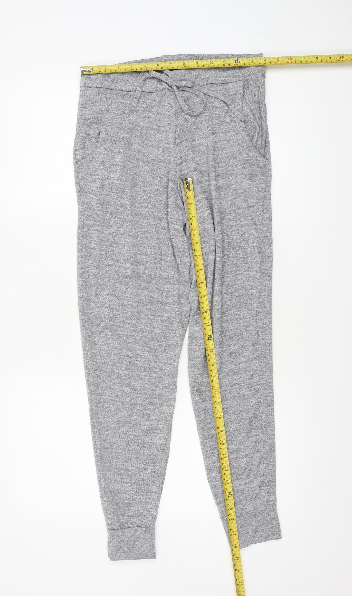 Misspap Womens Grey Jogger Trousers M Elastic Waist Comfort Fit