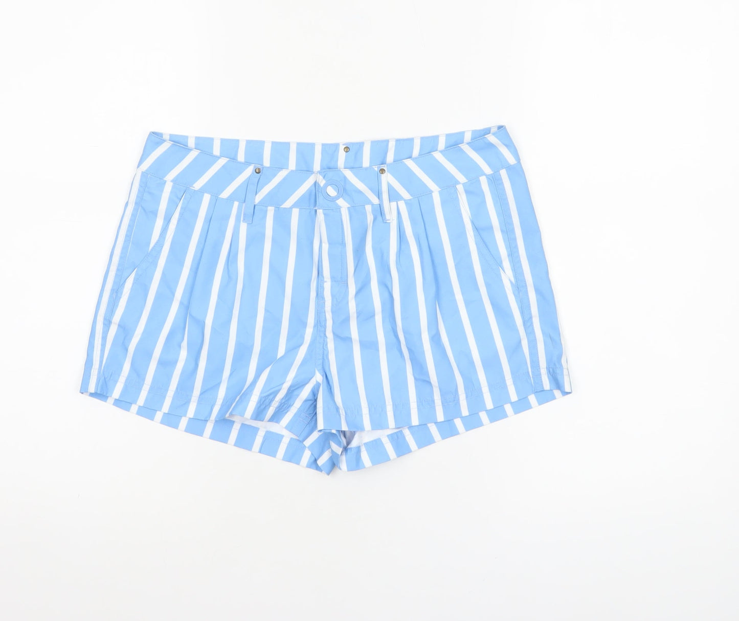 O'Neill Women's Blue Striped Chino Shorts Size 8 Polyester Summer