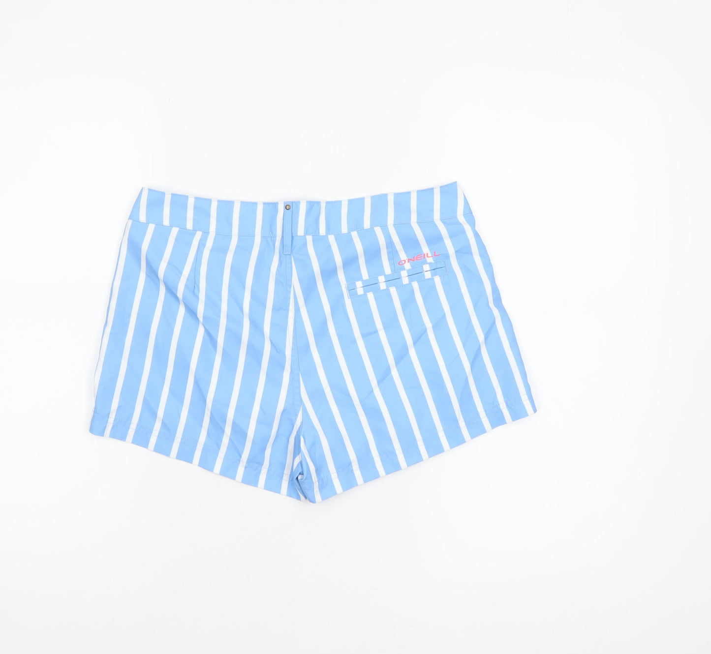 O'Neill Women's Blue Striped Chino Shorts Size 8 Polyester Summer