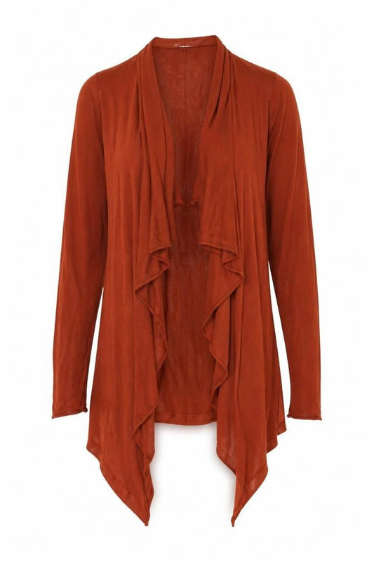 H&M Womens Brown Long Sleeve Open Knit Cardigan Size 8