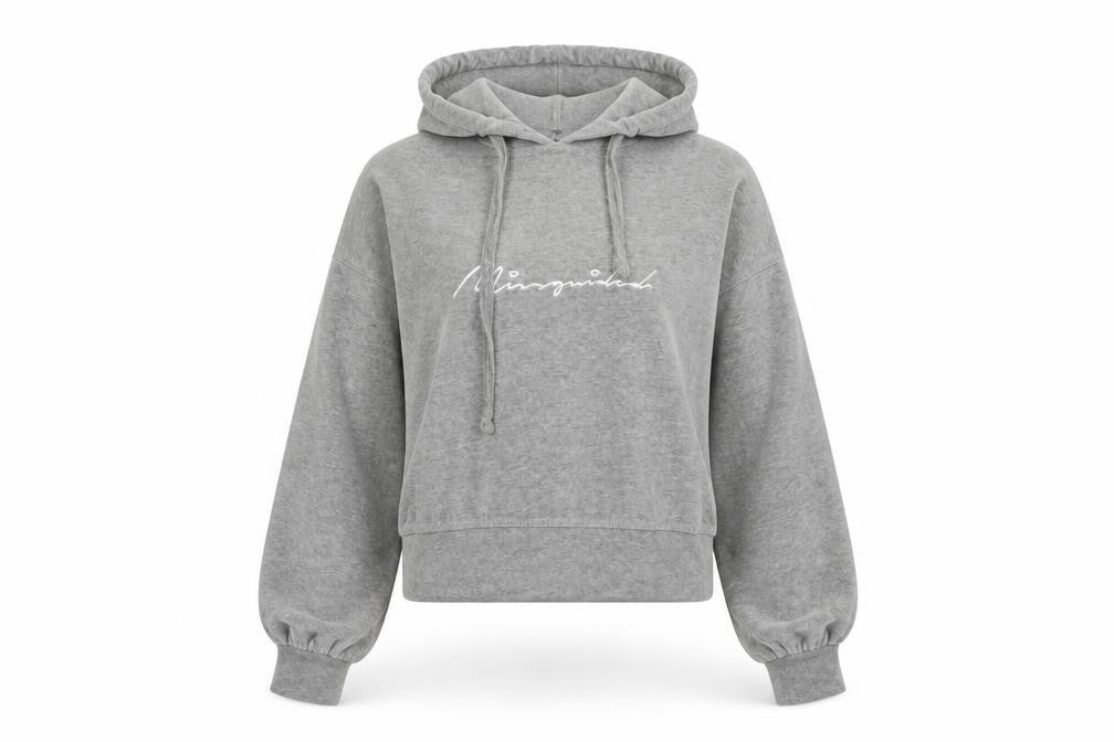 Missguided Women Grey UK 8 Pullover Hoodie with Logo Print