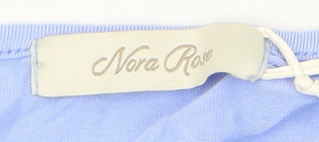 Nora Rose Womens Blue Long Sleeve V-Neck Tunic Top Size 24