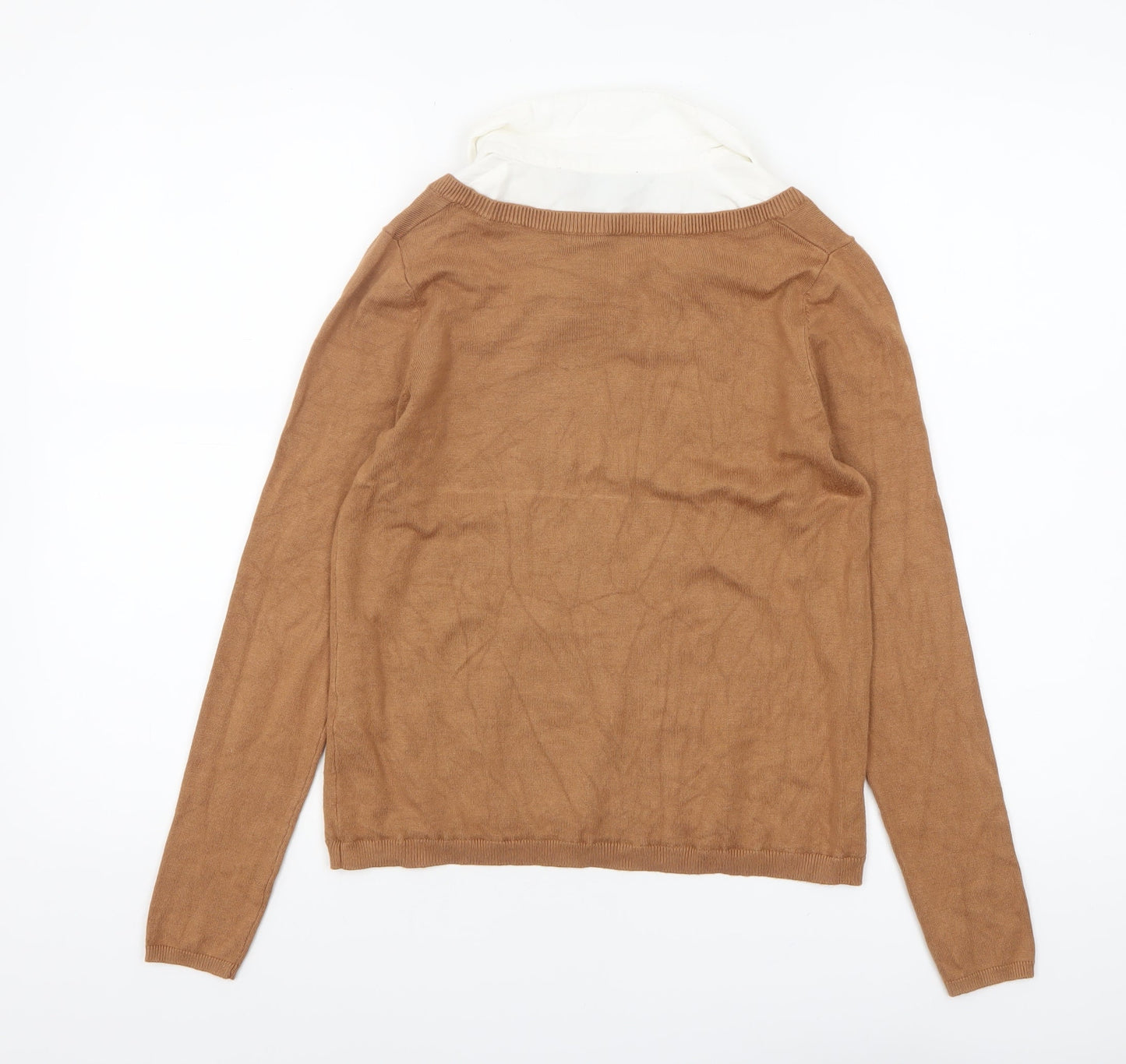 Dorothy Perkins Women Brown Crew Neck Knit Pullover Jumper Size 8
